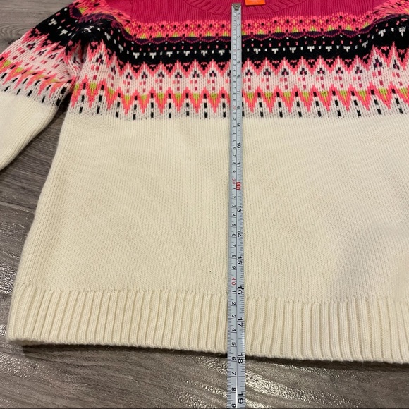 Joe Fresh Fair Isle Knit Sweater Vibrant Pink Size L (10) Juniors - Picture 5 of 8